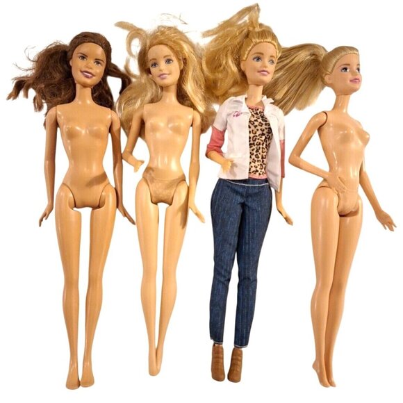 Mattel Other - Barbie Doll Nude Lot 1-2010 3-2013 On Back Of Head 1 Outfit Brunette Blonde